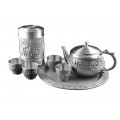 吉祥兴旺茶具套装、北京纯锡茶具、珠海锡器茶具、珠海纪念品