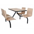 广州餐厅家具-快餐桌曲木椅-防火板餐桌椅（图）