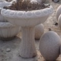 园林雕塑石雕花盆，石球