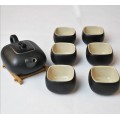 8头功夫茶具 茶具套装 茶具 方形茶壶黑色茶具 茶壶 陶器