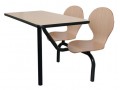 威海餐厅桌椅，连体快餐桌椅，防火板家具（图）