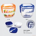 西安广告清花瓷饭盒 西安家用陶瓷饭盒订做
