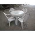 白色大排档塑料桌椅（可插太阳伞）
